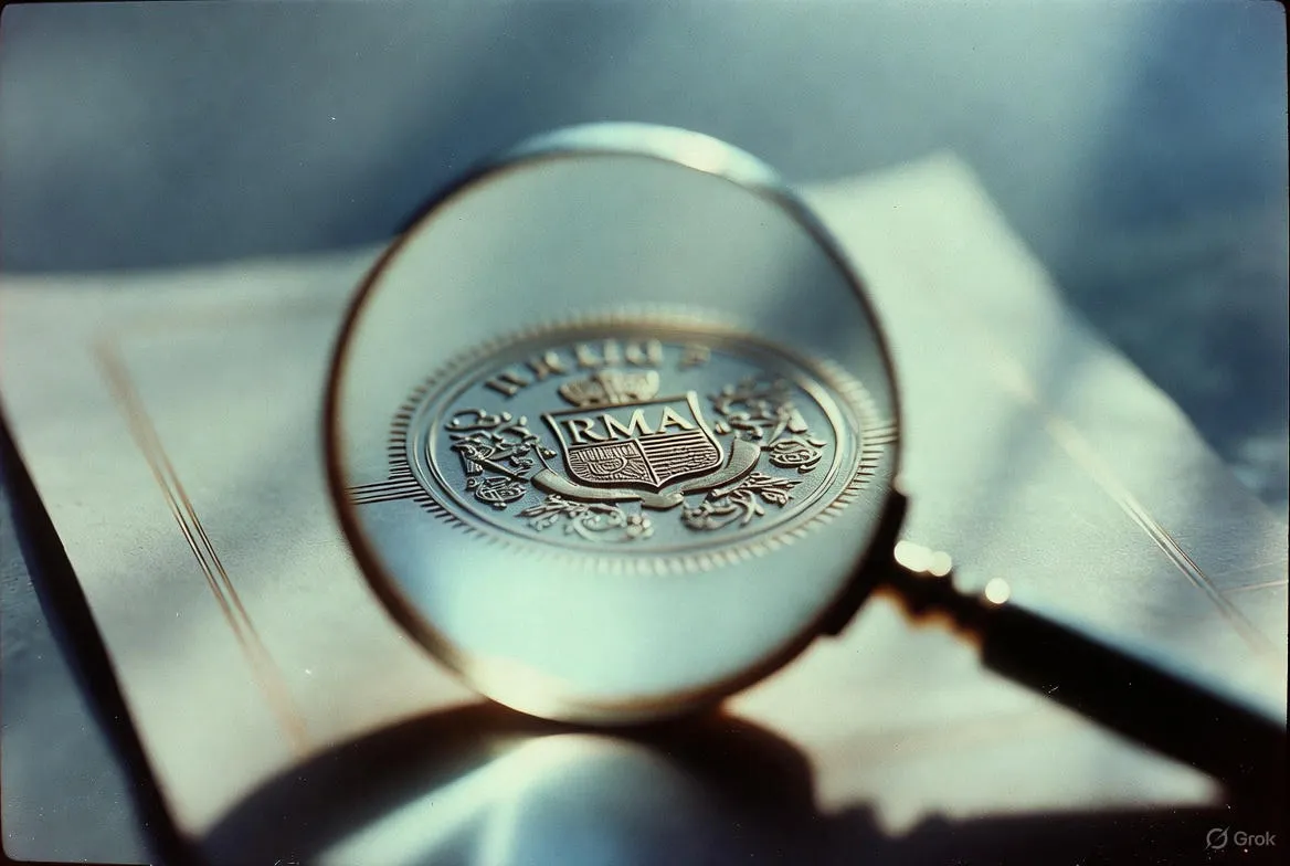 RMA Seal Seen By Magnifying Glass