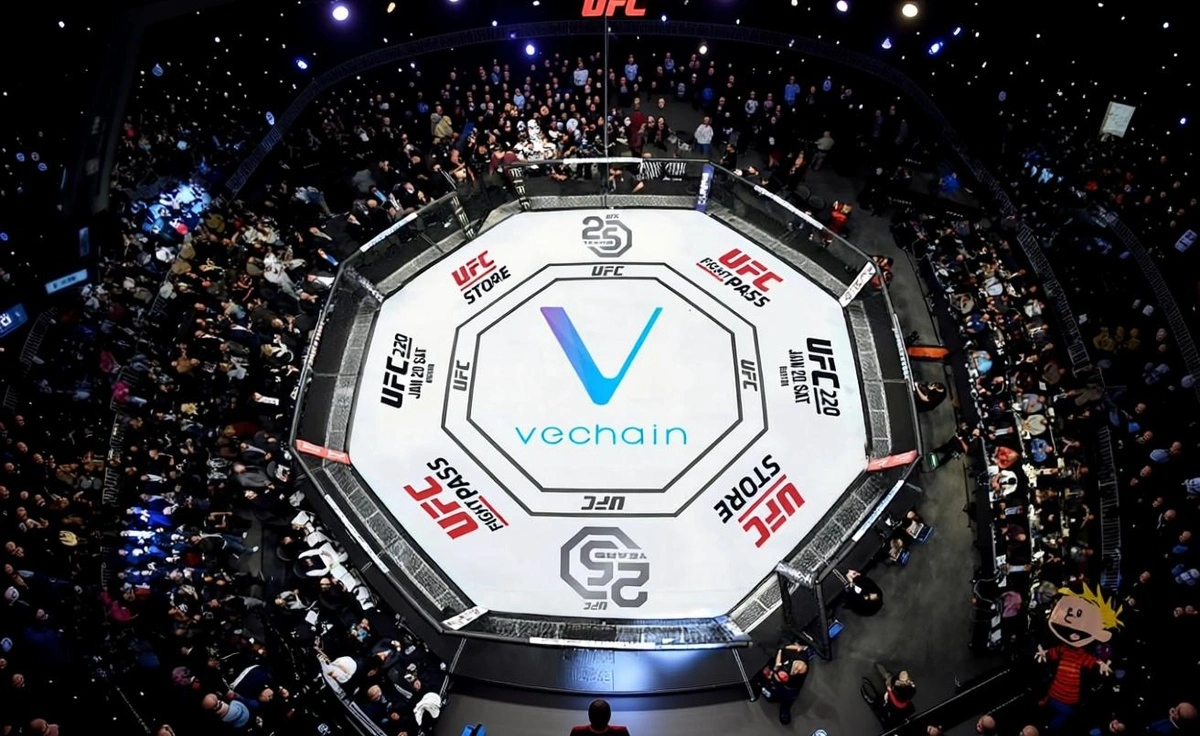 Vechain is the UFC crypto partner with their branding on the ring worldwide