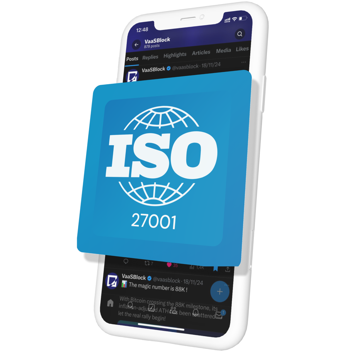 Badge mockup on phone