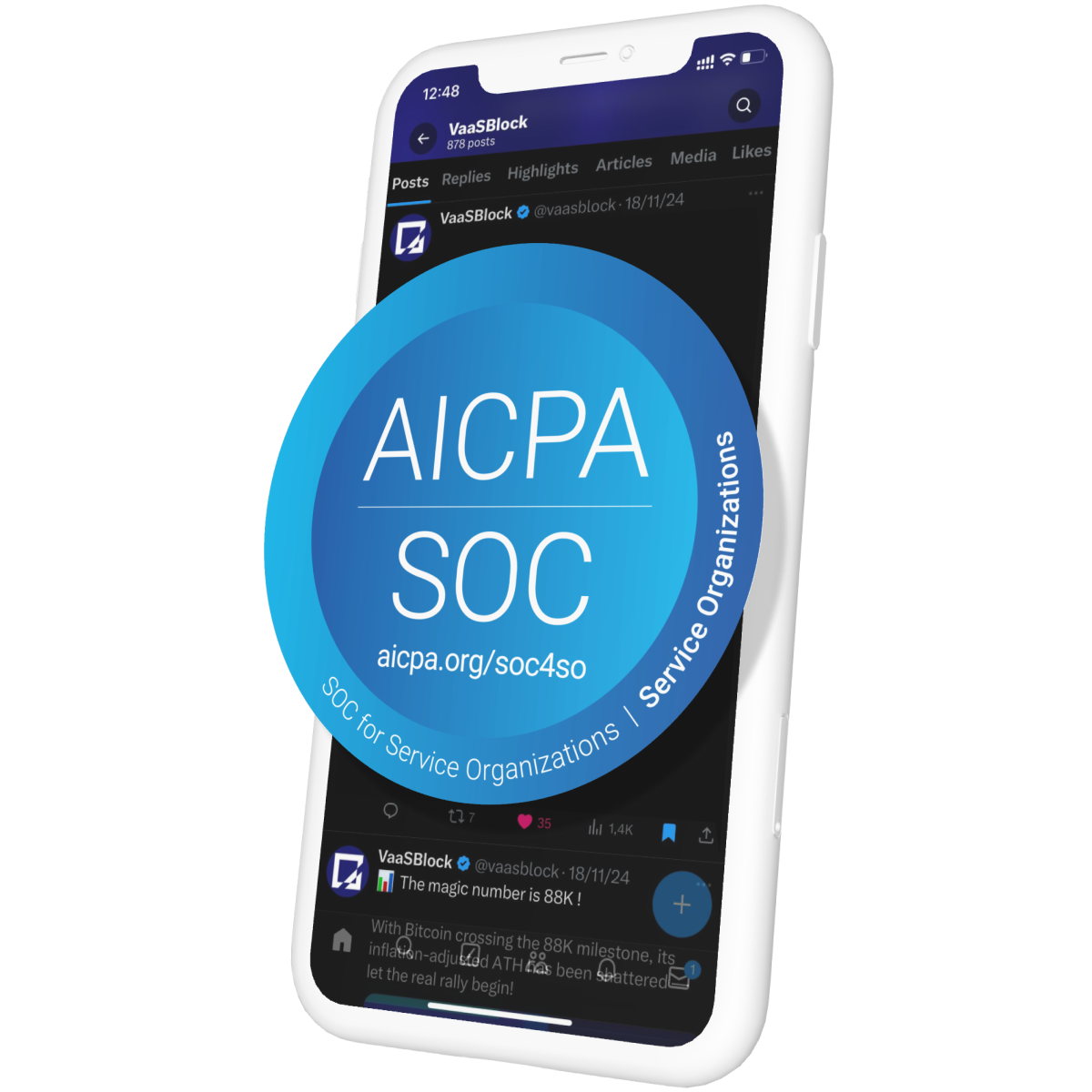 Badge mockup on phone